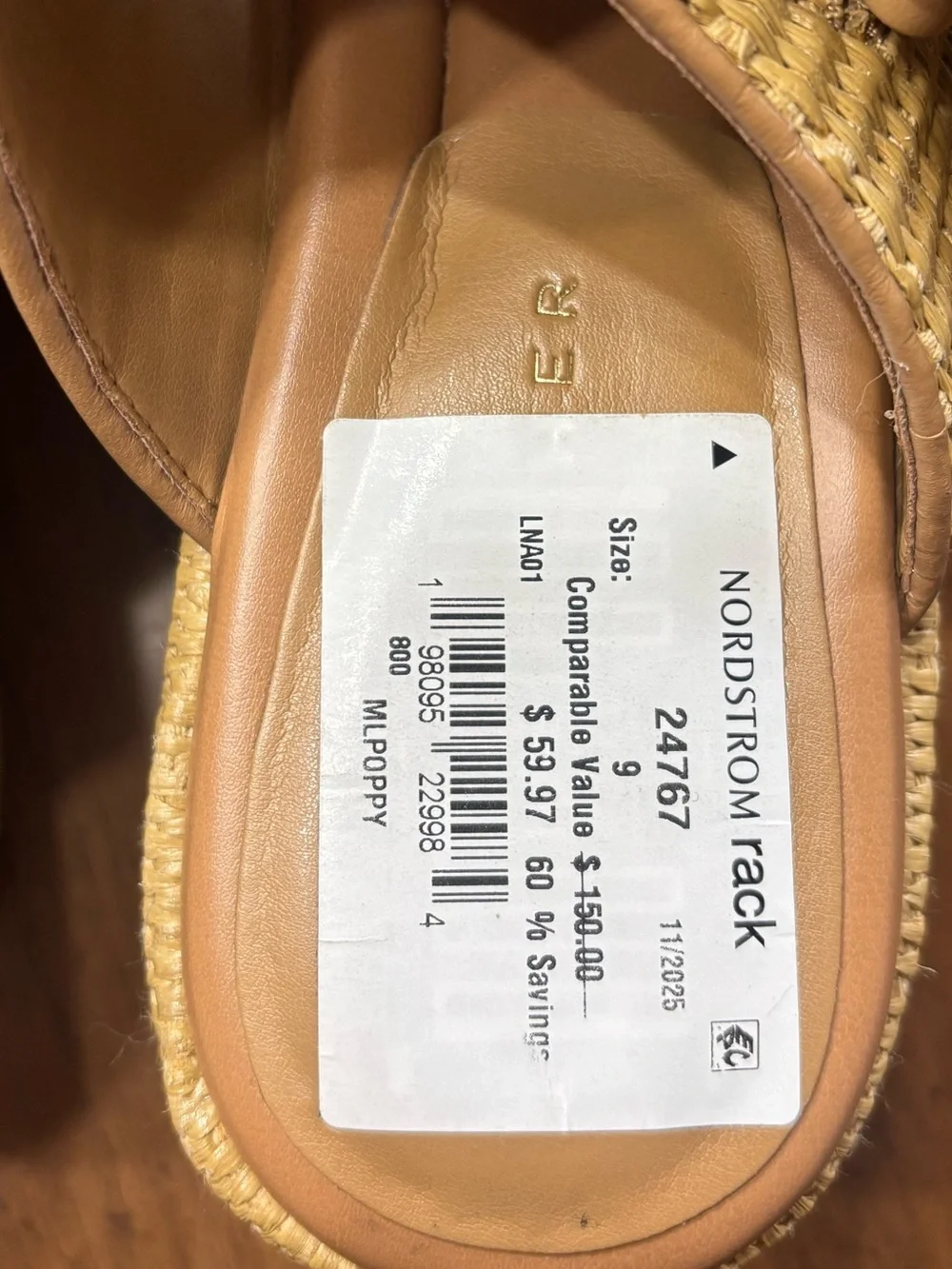 Marc Fisher Natural Raffia Double-Buckle Platform Slide